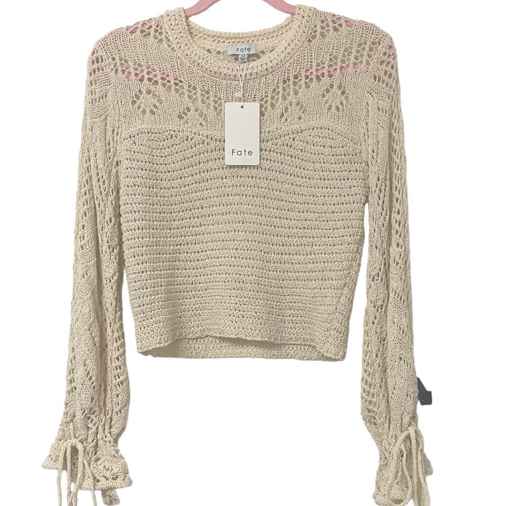 NWT Fate Knitted Cropped Sweater Size Medium Boutique Brand - Picture 3 of 7